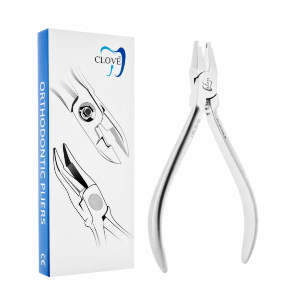 Straight orthodontic forceps for tightening hooks