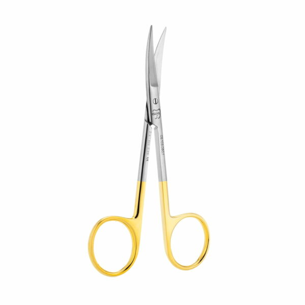 Iris scissors curved sharp-sharp TC Gold